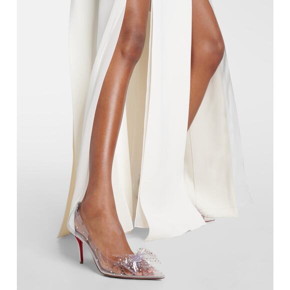 Christian Louboutin Jelly Strass 80 Silver Embellished PVC Pointed Toe Pumps 39 - Picture 12 of 12